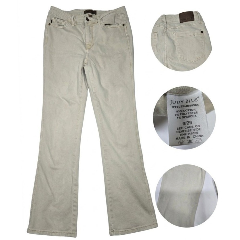 Judy Blue Garment Dyed Bootcut Jeans 9 29 Beige Khaki Flare Stretch JB88504 Boho